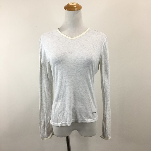 PATAGONIA Light Gray Papilene Long Sleeve V Neck Base Layer Shirt - Picture 3 of 14